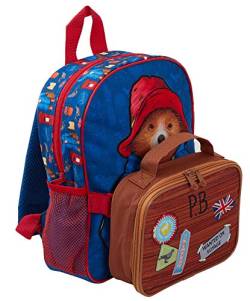 Paddington Jungen- & Mädchen-Schulranzen Bär Kinderrucksack + Abnehmbarer isolierter Lunchbox-Beutel Koffer-Look von Paddington