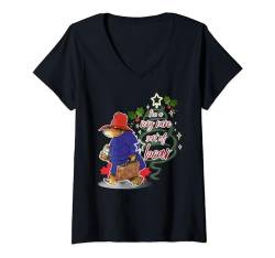 Paddington Bär Weihnachtsbaum Seltene Lichter Bär Liebe Weihnachten T-Shirt mit V-Ausschnitt von Paddington Bear