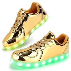 PADGENE Sportschuhe mit blinkenden LEDs, für Damen/Herren, wiederaufladbar über USB, Re Gold, 38 EU von Padgene