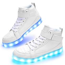 PADGENE Sportschuhe mit blinkenden LEDs, für Damen/Herren, wiederaufladbar über USB, Xe Blanc, 38 EU von Padgene