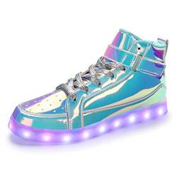 Padgene Damen Herren LED Leuchten Schuhe Leuchtende Blinkende Turnschuhe USB Aufladen Schnürer Paare Schuhe von Padgene