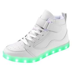 Padgene Sportschuhe mit blinkenden LEDs, für Damen/Herren, wiederaufladbar über USB, FX-Weiß, 40 EU von Padgene