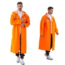 Pahajim Wiederverwendbarer Regenregenmantel mit Reflektierendem Klebeband Junior Erwachsene Frauen Männer Leichter Atmungsaktiver (4XL, Orange) von Pahajim