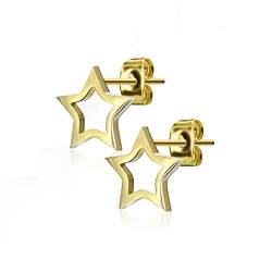 1 Paar Ohrstecker HOLLOW STAR in gold aus Chirurgenstahl - Ohrringe für normale Ohrlöcher von Pain-is-Art