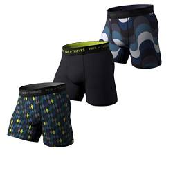 Pair of Thieves Super Fit Unterwäsche für Herren Pack - 2er & 3er Pack Boxershorts - AMZ Exclusive, Schwarz/Marineblau/Limette, X-Large von Pair of Thieves