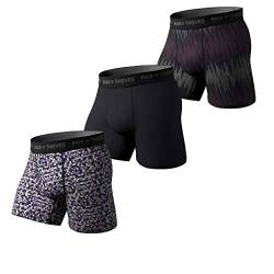 Pair of Thieves Super Fit Unterwäsche für Herren Pack – 3er-Pack Boxershorts – AMZ Exclusive, Schwarz/Grau/Pflaume, Large von Pair of Thieves