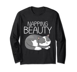 Cat Love Cat Pyjama Napping Beauty Sleeping Cat Langarmshirt von Pajamas for Sleeping and Napping