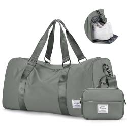 Sporttasche für Damen, Weekender Duffle Bag Übernachtungstasche, Sporttasche, persönliche Gegenstände, Reisetasche, Handgepäcktasche, B6-Dunkelgrün, Set (Turnbeutel+Kulturbeutel) von Pakembl