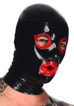 Latex Catsuit Gummi Gummi Mschievous rot Vollgesichtsmasken 0,4 mm - Schwarz - X-Large von Palace Civet