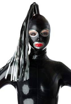 Latex-Gummi-Vollgesichtsmaske mit Einzelschlangen, coole Partymaske, Code 0,4 mm - Schwarz - Angepasst von Palace Civet