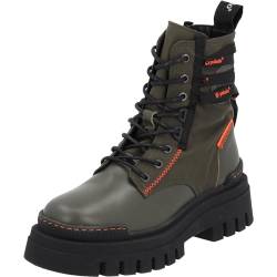 Palado Boots Damen Serifos - Stiefeletten für Frauen - bequeme Winterschuhe mit Reißverschluss - modische Schnürstiefeletten aus feinstem Echtleder - Winterstiefel mit Absatz Grün UK4,5 - EU37 von Palado