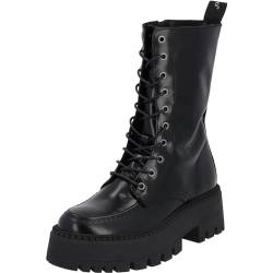 Palado Boots Damen Tilos - modische Winterstiefel - elegante Stiefeletten für Frauen - Winterschuhe aus feinstem Echtleder - bequeme Schnürstiefeletten mit Absatz Schwarz UK7 - EU40 von Palado