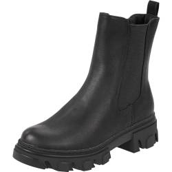 Palado Chelsea Boots Damen Caprera - modische Stiefeletten für Frauen - bequeme Winterschuhe - elegante Winterstiefel mit Absatz Black/Black UK3,5 - EU36 von Palado