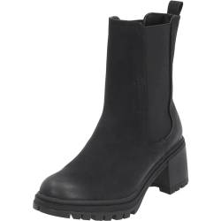 Palado Chelsea Boots Damen Thasos - modische Stiefeletten - elegante Winterschuhe für Frauen - bequeme Stiefel mit Blockabsatz black UK3,5 - EU36 von Palado