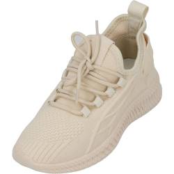 Palado Damen Sneaker Mastie - atmungsaktive Schuhe für Frauen - trendy Sommerschuhe - Bequeme Low Top Freizeitschuhe Beige UK4,5 - EU37 von Palado