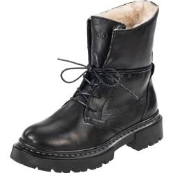 Palado Damen Stiefeletten Kasos Block - gefütterte Winterstiefel - hochwertige Stiefel aus feinstem Echtleder - bequeme Winterschuhe für Frauen Black/Black UK5,5 - EU38 von Palado