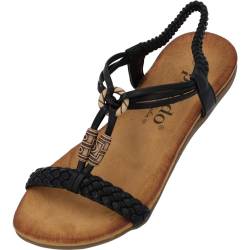 Palado Ereshi by Sila Sahin Sandalen Damen - modische Zehentrenner Sandaletten - bequeme Sommerschuhe - stilvolle Schuhe für Frauen Schwarz UK6 - EU39 von Palado