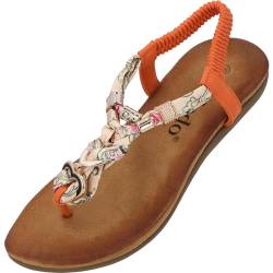Palado Jurte by Sila Sahin Sandalen Damen - modische Sandaletten - elegante Schuhe für Frauen - stilvolle Sommerschuhe Orange UK3,5 - EU36 von Palado