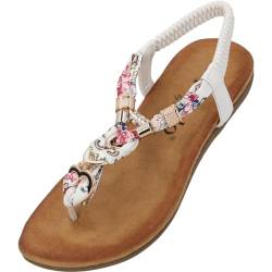 Palado Jurte by Sila Sahin Sandalen Damen - modische Sandaletten - elegante Schuhe für Frauen - stilvolle Sommerschuhe Weiß UK6 - EU39 von Palado