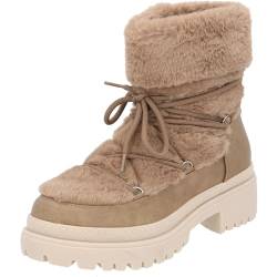 Palado Stiefeletten Damen Ithaka - gefütterte Winterstiefel - modische Schneestiefl mit Reißverschluss - bequeme Hüttenschuhe für Frauen Beige UK7 - EU40 von Palado