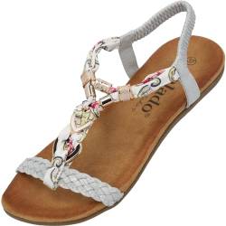 Palado Ubah by Sila Sahin Sandalen Damen - modische Zehentrenner Sandaletten - bequeme Sommerschuhe - stilvolle Schuhe für Frauen Silber UK3,5 - EU36 von Palado