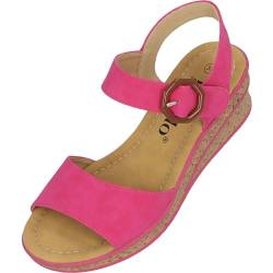 Palado keilsandalen damen Gonce - modische Sandaletten mit Absatz - elegante wedges für Frauen - bequeme Plateau Schuhe - stilvolle high heels Pink UK4,5 - EU37 von Palado