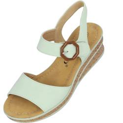 Palado keilsandalen damen Gonce - modische Sandaletten mit Absatz - elegante wedges für Frauen - bequeme Plateau Schuhe - stilvolle high heels hellgrün UK6 - EU39 von Palado