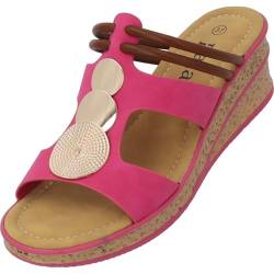 Palado keilsandalen damen Siolma - modische Sandaletten mit Absatz - elegante wedges für Frauen - bequeme Plateau Schuhe - stilvolle high heels Pink UK3,5 - EU36 von Palado