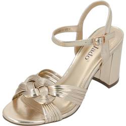 Palado keilsandalen damen Tadoria - modische Sandaletten mit Absatz - elegante wedges für Frauen - bequeme Plateau Schuhe - stilvolle high heels plateau Gold Metallic UK8 - EU41 von Palado