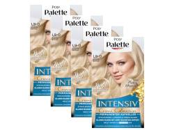 POLY PALETTE Intensiv Creme Coloration L9-0 Platin Blond Stufe 3 (4 x 135 ml), Permanenter Aufheller für strahlendes, langanhaltendes Blond, Anti-Gelbstich-Effekt von Palette