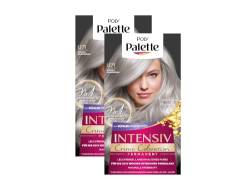 POLY PALETTE Intensiv Creme Coloration U71 Kühles Silbergrau (2 x 115 ml), permanente Coloration für bis zu 8 Wochen intensiven Farbglanz & 100% Grauabdeckung von Palette