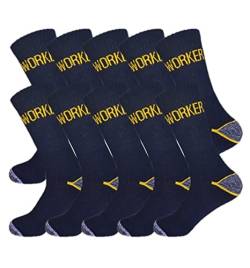 10 Paar Herren Arbeitssocken Worker Socken robuste - atmungsaktive Berufssocken (as3, numeric, numeric_43, numeric_46, regular, regular, marine) von Palleon