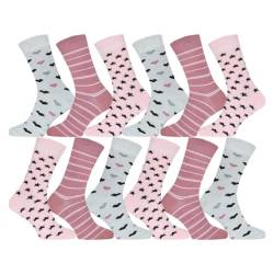 12 Paar Damen Socken | Frauen schwarz karo Baumwolle Strümpfe (DE/NL/SE/PL, Numerisch, 39, 42, Regular, Regular, mehrfarbig 2) von Palleon