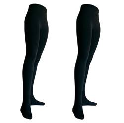 2er Pack Damen Thermo Strumpfhosen mit Innenfleece | blickdicht | schwarz M von Palleon