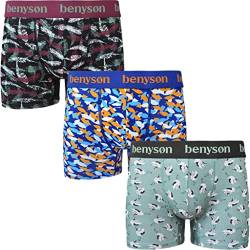 3er-Pack Bambus-Herren-Boxershorts mit Stretch-Fit-Design | Super Soft Retroshorts für Männer mit einem elastischen Bund (as3, Alpha, m, Regular, Regular, Mehrfarbig 2) von Palleon