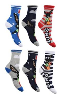 6 Paar Bing Jungen | Mädchen Socken Kinder Strümpfe (Mehrfarbig, 19-22) von Palleon