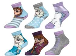 6 Paar Die Eiskönigin Frozen Mädchen Socken Kinder Strümpfe mehrfarbig / 31-34 von Palleon