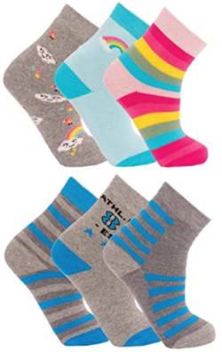 6 Paar Kinder Winter Thermo Socken warme Thermosocken Jungen/Mädchen Strümpfe (as3, numeric, numeric_23, numeric_26, regular, mehrfarbig 6) von Palleon