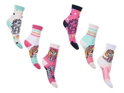 6 Paar Paw Patrol Mädchen Socken Kinder Strümpfe mehrfarbig / 31-34 von Palleon