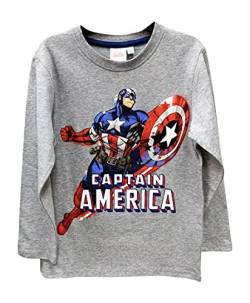 Avengers Jungen Langarmshirt | Kinder Langarm Pullover (98, grau) von Palleon