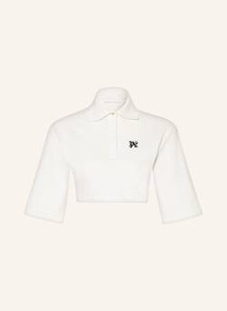 Palm Angels Cropped-Poloshirt Aus Piqué weiss von Palm Angels