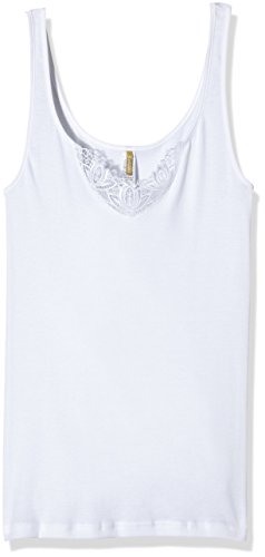Palmers Damen Hemdchen Baumwolle Lady Lace Doppelpack Unterhemd, Weiß (Weiss 100), 40 (Herstellergröße: M) (2er Pack) von Palmers