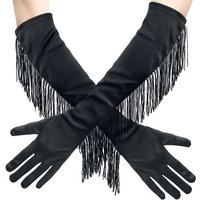 Pamela Mann - Rockabilly Fingerhandschuhe - Fringe Gloves - für Damen - schwarz von Pamela Mann