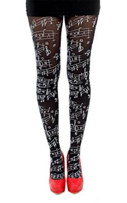 Pamela Mann Strumpfhose MUSICAL NOTES black von Pamela Mann