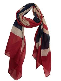 Beige mit roten und blauen Union Jack Design Big Schal, ideal für jedes Outfit, schönes Geschenk(Beige with red and Blue Union Jack Design Big Scarf, Great for Any Outfit, Lovely Gift) von Pamper Yourself Now