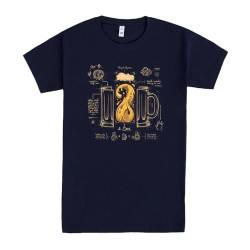 Pampling T-Shirt mit kurzen Ärmeln, aus 100% Baumwolle, Unisex Bekleidung mit originellen Motiven in 5 Größen, T-Shirt Blau, Modell Beer Anatomy (S) von Pampling