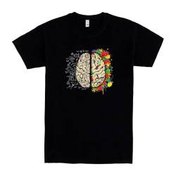 Pampling T-Shirt mit kurzen Ärmeln, aus 100% Baumwolle, Unisex Bekleidung mit originellen Motiven in 5 Größen, T-Shirt Schwarz, Modell The Brain (L) von Pampling