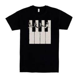 Pampling T-Shirt mit kurzen Ärmeln aus 100% Baumwolle, Unisex Bekleidung mit originellen Mustern in 5 Größen, T-Shirt Schwarz, Modell Music is The Way von Pampling