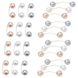 Pamtns Brosche Ausschnitt Verkleinern 24 Stück Broschen für Kleidung Doppel Faux Perlen Brosche Kragen Künstliche Perlen Brosche Faux Pearl Brosche Pin Schal Clip Brosche Damen Pullover Clip 3 Farben von Pamtns