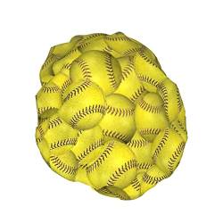 Gelber Softball Duschhaube, Nachtmütze, doppellagig, wasserdicht, elastisch, Badekappe, wiederverwendbar, Bade-Haarkappe von PanaRL